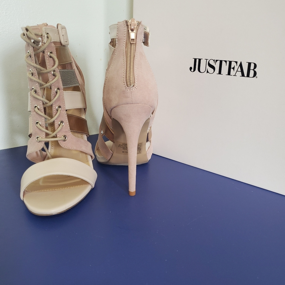 NEW Lace up pink heels/ sandals